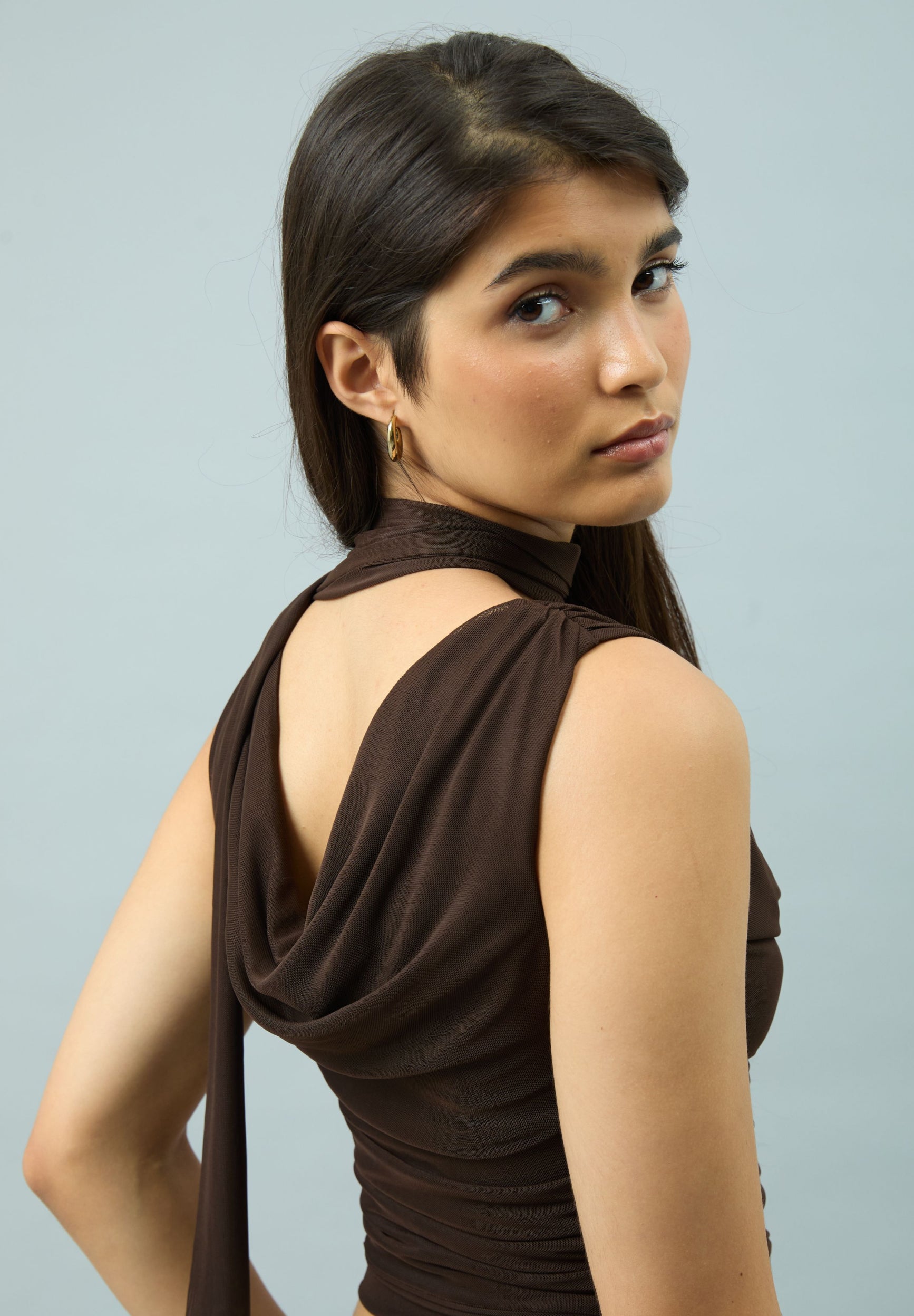 DRAPED MESH TOP