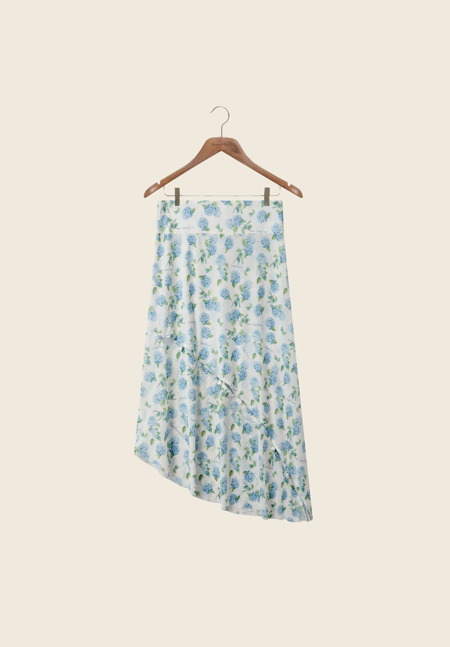 HYDRANGEA ASYMMETRIC MESH SKIRT