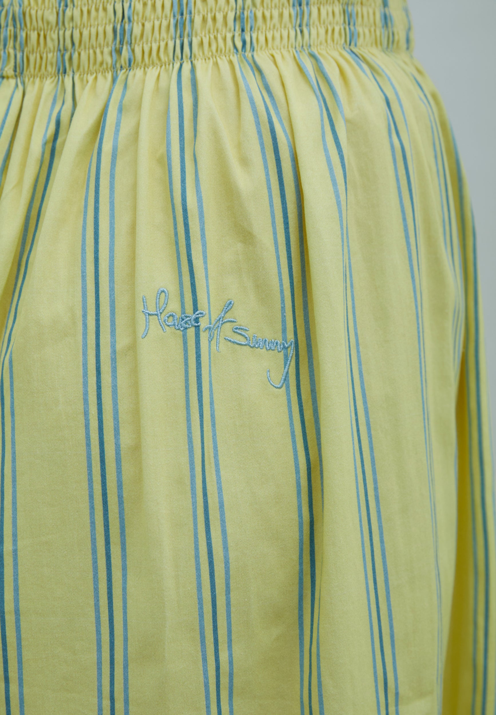 STRIPED RUCHED DRESS