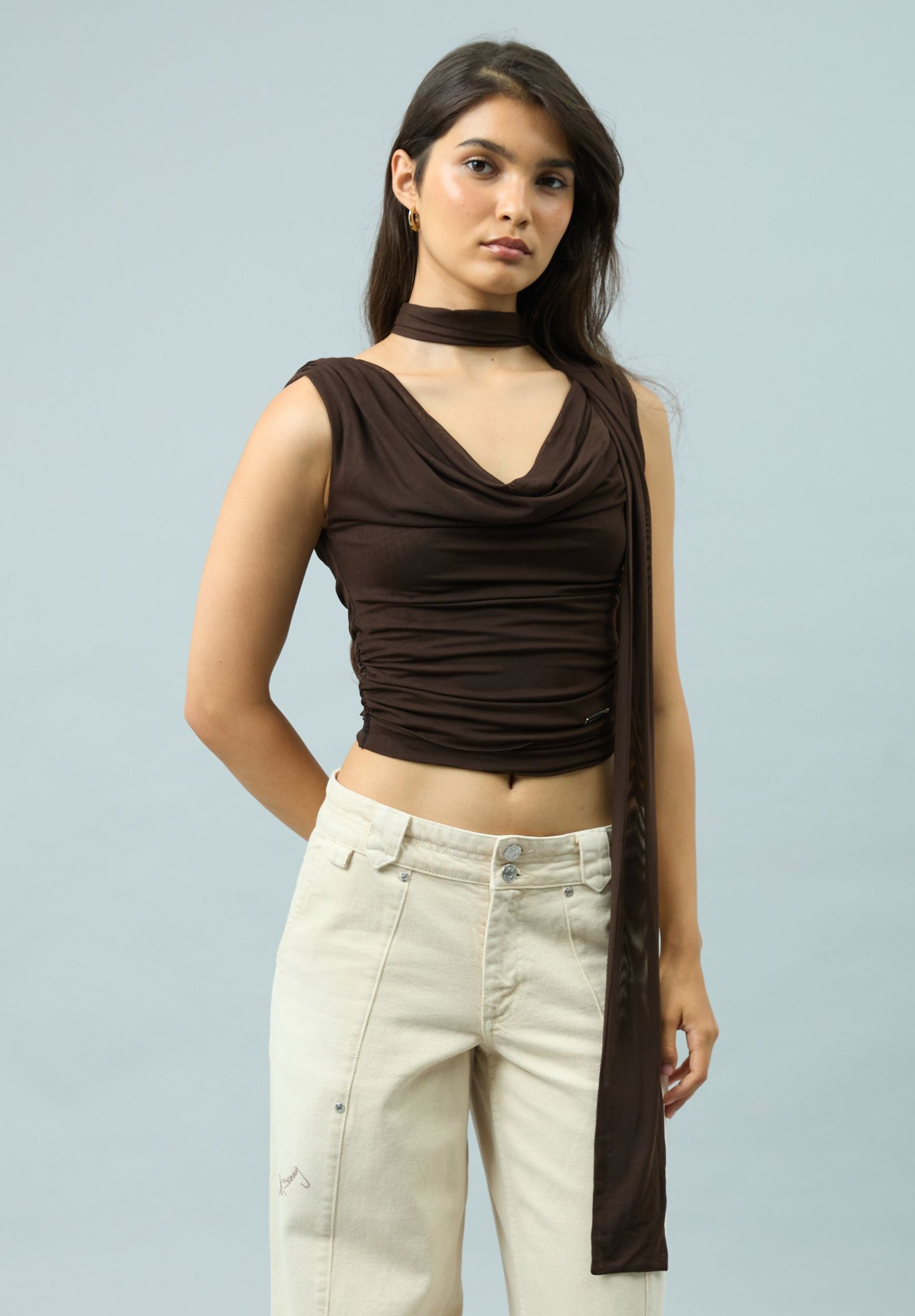 DRAPED MESH TOP
