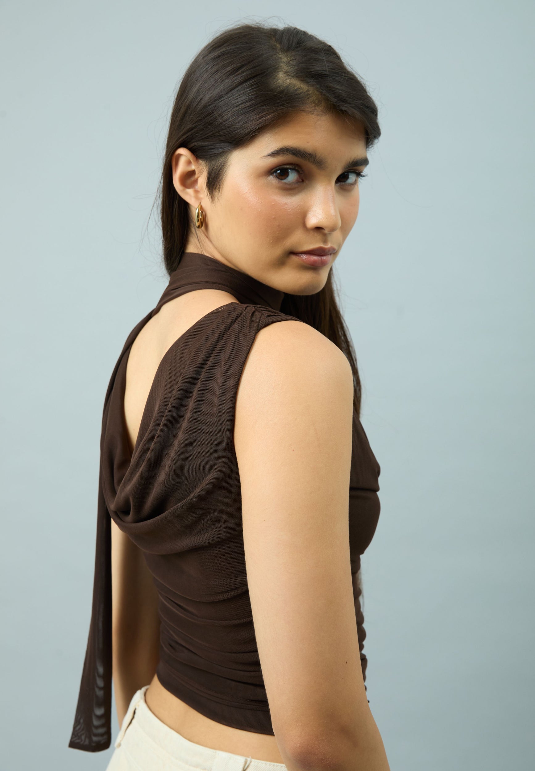 DRAPED MESH TOP