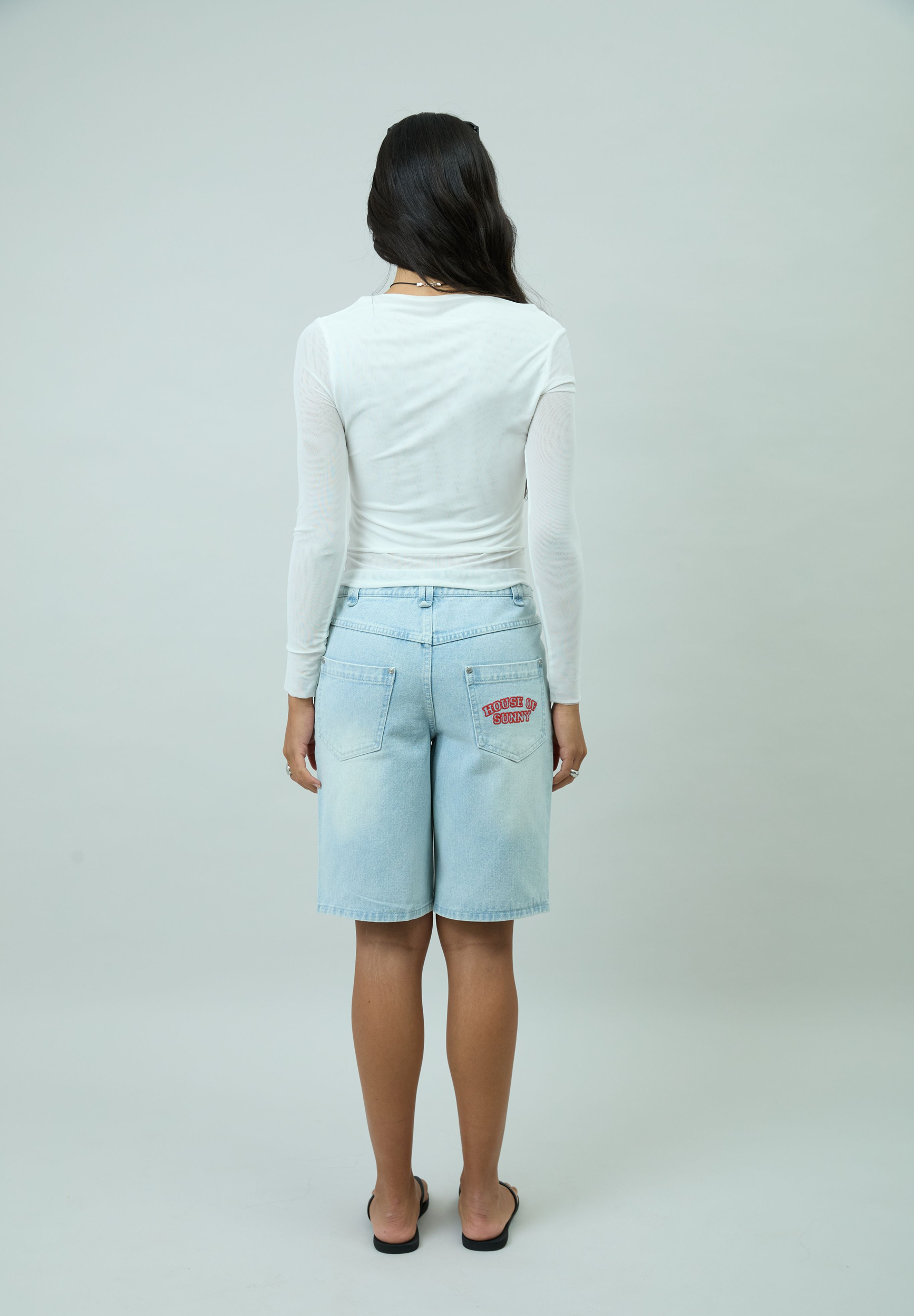 WHITE LONG SLEEVE DOUBLE LAYER TOP