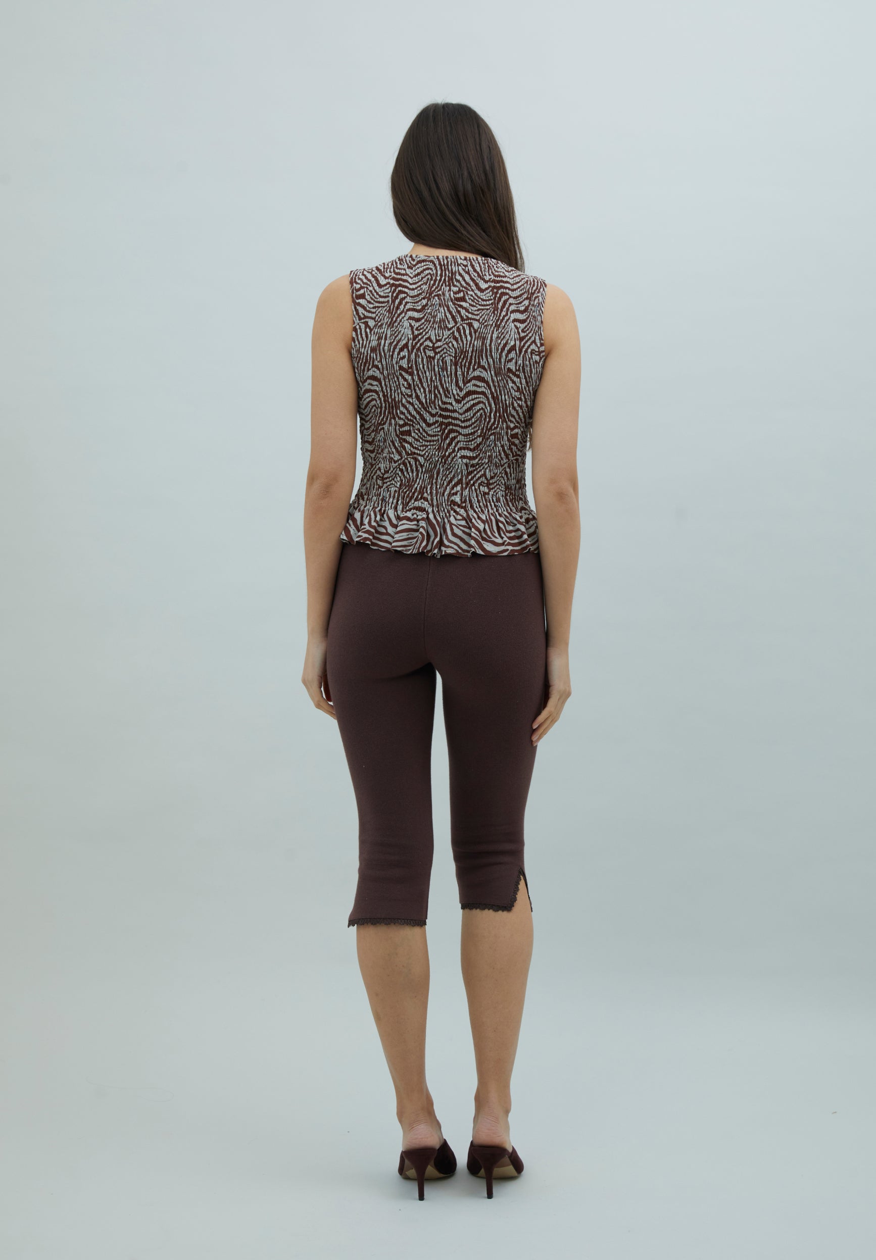ZEBRA MESH SLEEVELESS TOP