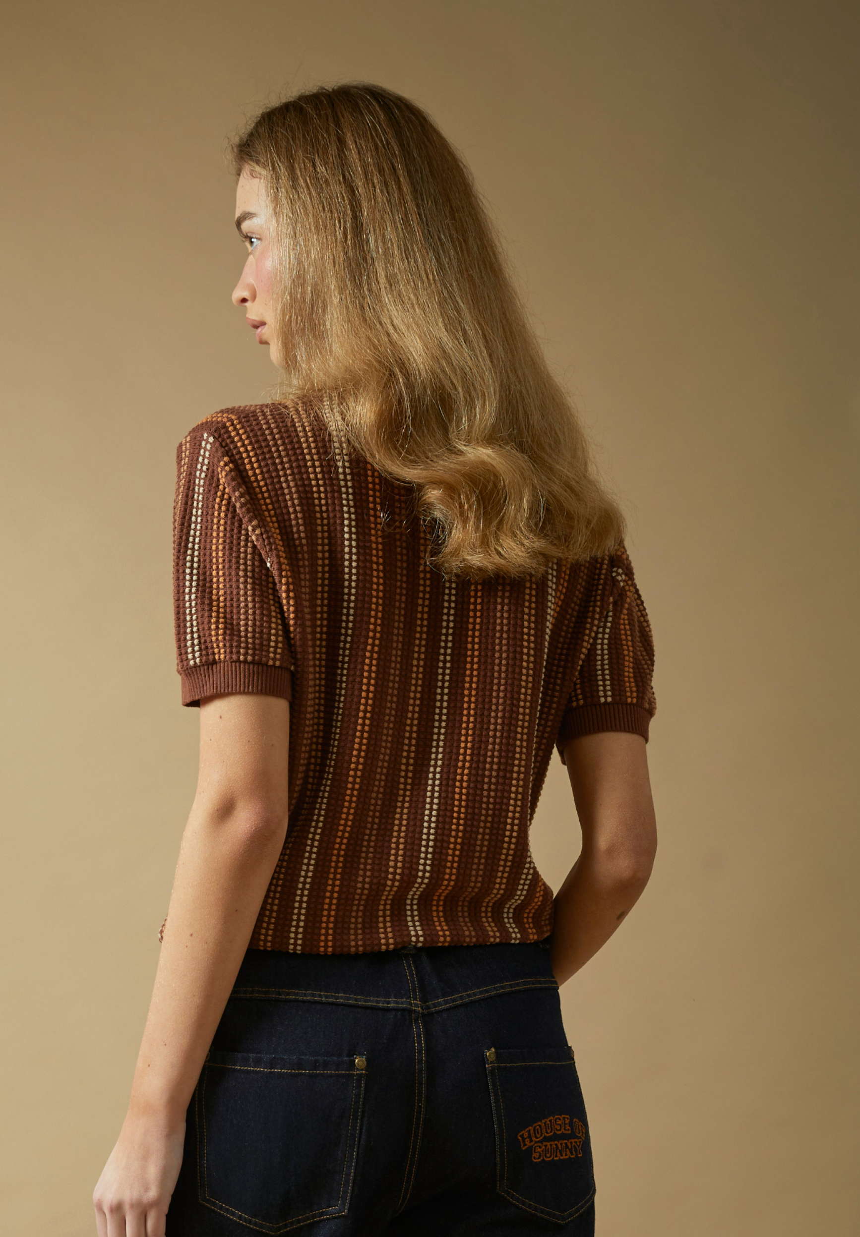 STRIPE KNITTED POLO